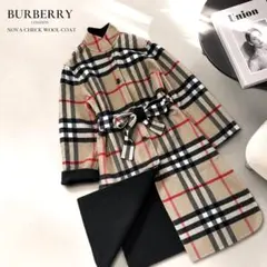美品☆BURBERRY リバーシブル ノバチェック ベルテッド ウールコートMのサムネイル