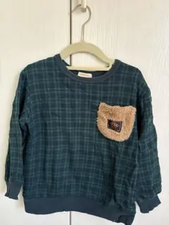 グリーン系チェック柄トレーナー