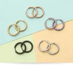 456★フープ 輪っかピアス サージカルステンレス 両耳