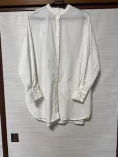 シャツチュニック　オフホワイト　フリーサイズ