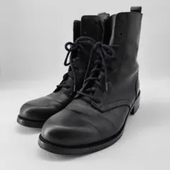 22051✨ファビオルスコーニ レザー レースアップブーツ ブラック 37