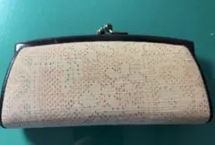 未使用　重要無形文化財本場結城紬　がま口