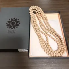 CITRUS シルクボールネックレス　ピンクベージュ