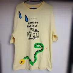【美品】メンズ。 ♣️ZARA ♣️イエロー グラフィック Tシャツ L