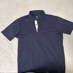 Mizuno ポロシャツ XL ネイビー/ホワイト