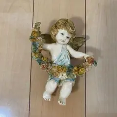 ② イタリア製 アンティーク雑貨 天使 フィギュア 陶器 置物 壁掛け