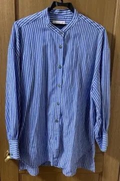美品CIAOPANIC TYPY 長袖シャツ タイプライターシャツ青白ストライプ
