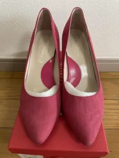 【美品】 オリエンタルトラフィック ピンク スエード ポインテッドトゥ パンプス