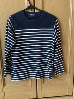 BEAMS ネイビー ストライプ 長袖カットソー S