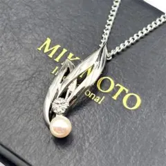 MIKIMOTO ミキモト ネックレス 1Pパール 真珠 5mm リーフ 925のサムネイル