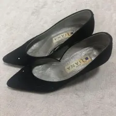 DIANA 黒 パンプス 21.5cm 日本製 2インチヒール