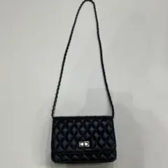 ブラック キルティング ショルダーバッグ