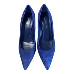 FABIO RUSCONI 38サイズ 青 スエード パンプス 中ヒール