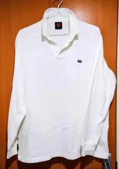 CANTERBURY ホワイト長袖ラガーシャツ 3L