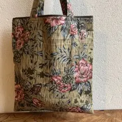 手作り　トートバック　ミニバック　バラの花柄　ちょっとそこまでに