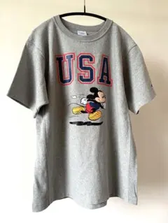 Champion チャンピオン　ミッキー USA Tシャツ グレー　ディズニー