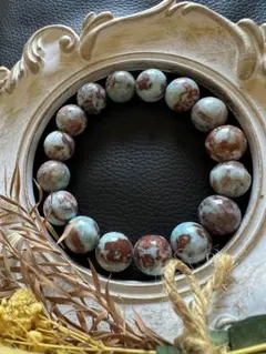 天然石　かっこいい大玉のチョコレートラリマーブレスレット