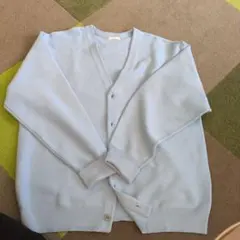 GU ウォッシャブルカラーカーディガン Mサイズ　ブルー