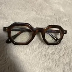 伊達メガネ オクタゴン 黒べっ甲柄