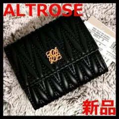 【新品】ALTROSE 黒 ブラック 三つ折り財布 キルティング ミニ 小さいのサムネイル