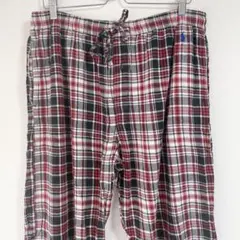 ポロラルフローレン チェック 裾ストレート ワイド パジャマパンツ 部屋着 LLのサムネイル