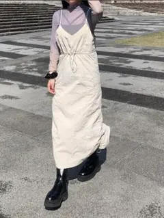 ドロスト キャミワンピース ロング丈 アイボリー