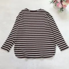 オニギリ ボーダー柄カットソー 美品 トップス Tシャツ カジュアル ベーシックのサムネイル