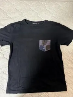 BEAMS HEART ブラック Tシャツ カモフラージュポケット