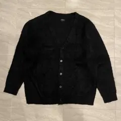 BEAMS ビームス 7ゲージ ソリッドシャギーカーディガン 黒 モヘア混