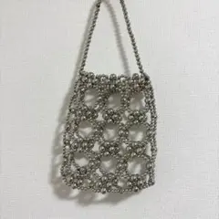 2way ビーズ メッシュハンドバッグ