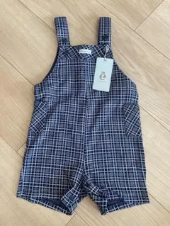 Combi miniチェック柄ロンパース 70cm ネイビー