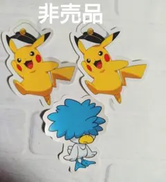 【非売品・ポケセン】キャプテンピカチュウ&クワッス・ステッカー【即購入可】
