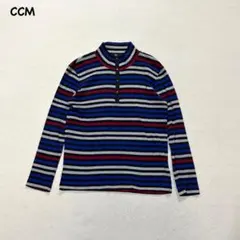 t2441 【シーシーエム】　ボーダー柄　ロングTシャツ　ハイネック　コットンのサムネイル