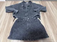 150cm セットアップ　ブラックデニム