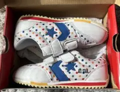 【タグ付新品】コンバース キッズ スニーカー 18cm白水玉 新古品