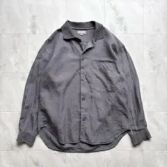 【名品図鑑】マーガレットハウエル リネン 襟切替長袖シャツ S グレーのサムネイル