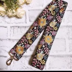 は*♡様 インド刺繍リボン　スマホショルダー　ショルダーベルト　バッグ　　NO3