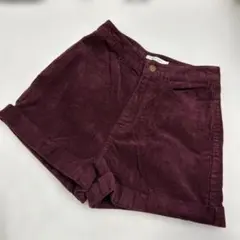 WEGO STANDARD バーガンディ コーデュロイショートパンツ Sサイズ