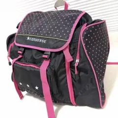 お値下げ❣️可愛い林間学校リュック修学旅行　拡張機能付converse大容量ピンクのサムネイル