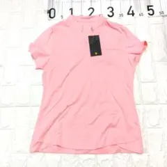 L ピンク トレーニングウェア レディース 半袖 吸汗速乾 メッシュ ヨガ ジム