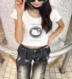 SPIRALGIRL Hello Kitty ちびT Y2K ホワイトのサムネイル