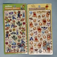 ズートピア プーさん ボンボンドロップシール 2枚セット 正規品
