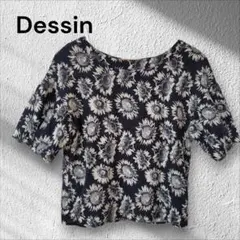 Dessin ひまわり柄 半袖ブラウス　麻のサムネイル