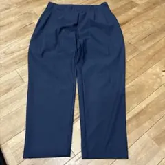 ネイビー ゴムウエスト ストレートパンツ