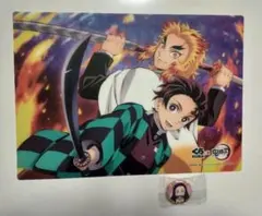 鬼滅の刃　下敷き＆缶バッチのセット 煉獄杏寿郎 炭治郎 禰豆子　くら寿司