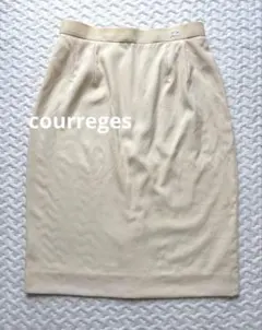 courreges クレージュ タイトスカート イエローベージュ オフィス　上品のサムネイル