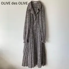 オリーブデオリーブ　シャツワンピース　花柄　クラシカル　ガーリー 体型カバー