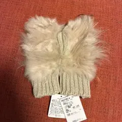 ローズバッド購入 ラビットファー ベージュ ミトン ONEサイズ 新品タグ付き