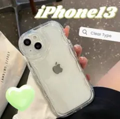 新品 iPhone 13 クリア ケース カバー 韓国 かわいい ウェーブ a
