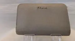 FURLA フルラ 二つ折り レザー グレージュ ラウンドファスナー